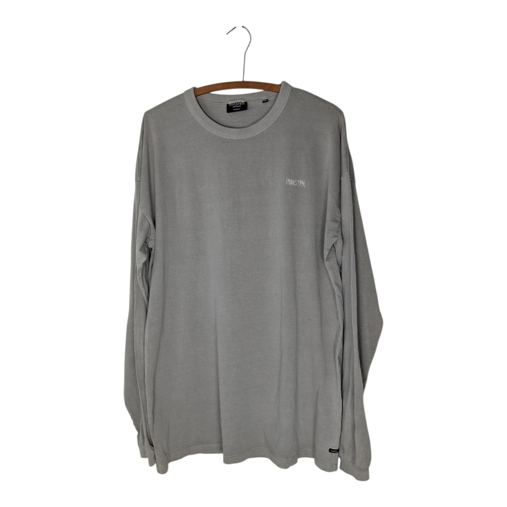 Industrie Australia Men's Long Sleeve Shirt 90s Crew Size Med Gray Stone